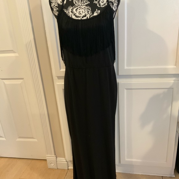 Long Black Fringe Dress - Picture 5 of 5